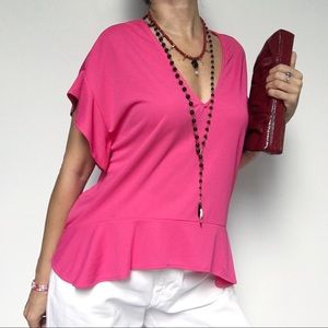 ZARA Fuchsia Ruffle Top NWT